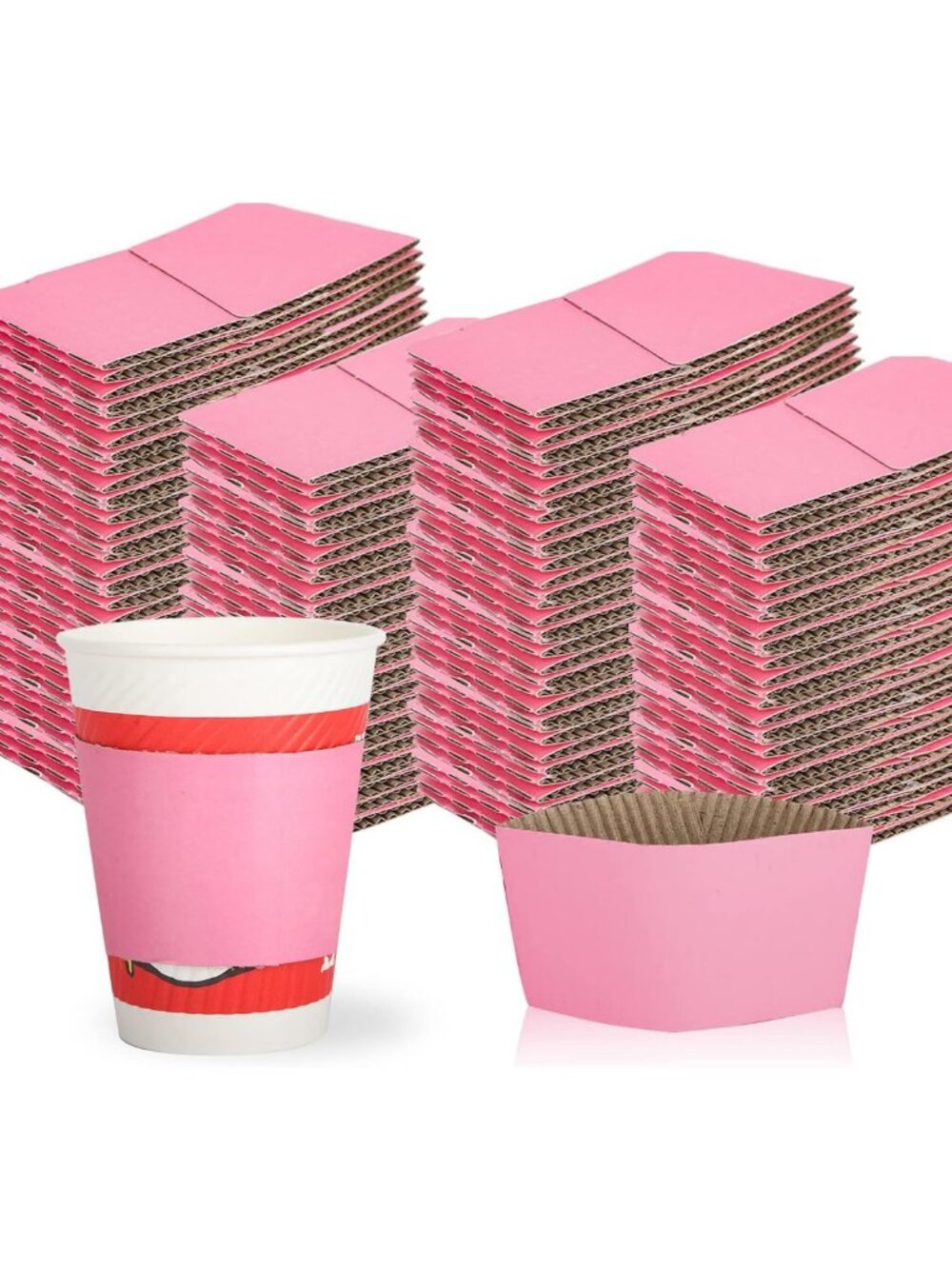 Eco-Friendly Disposable Coffee Cup Sleeves - Insulated Kraft Holders for Hot